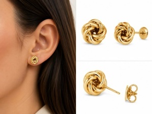 Cercei aur galben 14 K colectie ITALIA model TURBAN