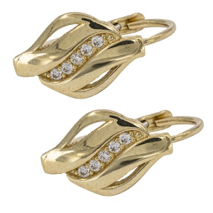 Cercei aur galben 14 K model FRUNZA