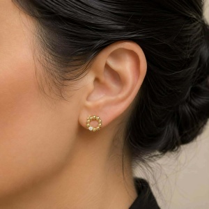 Cercei aur galben 14 K model ROTUND