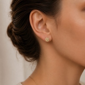 Cercei aur galben 14 K model ROTUND