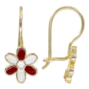 Cercei copii aur galben 14 K model FLOARE - Img 2