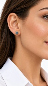 Cercei din aur 14 K colectie noua ITALIA model BLUE
