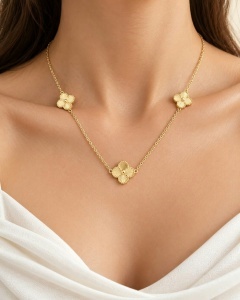 Colier aur galben 14 K colectie ITALIA model FLOARE - Img 4
