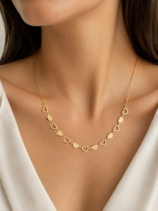 Colier aur galben 14 K colectie ITALIA model INIMIOARE