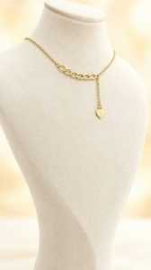 Colier aur galben 14 K colectie ITALIA model ZALUTE SI INIMA - Img 2