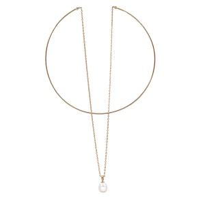 Colier din aur roz 14 K colectie ITALIA model PERLA