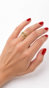 Inel aur galben 14 K model GEOMETRIC - FATETAT