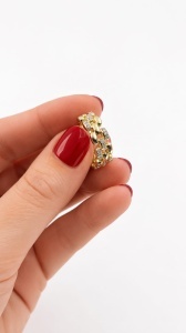 Inel aur galben 14 K model GEOMETRIC - Img 2