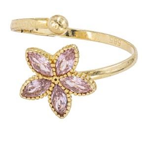 Inel copii aur galben 14 K model FLORICICA - PINK