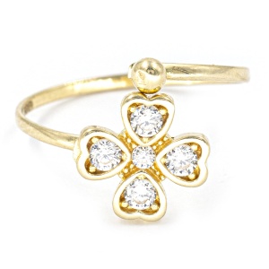 Inel copii aur galben 14 K model TRIFOI