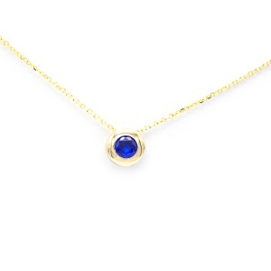 Lant cu pandantiv aur galben 14 K model ASPIRINA - BLUE - Img 4