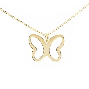 Lant cu pandantiv aur galben 14 K model FLUTURAS