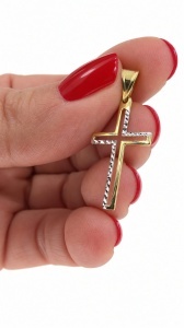 Pandantiv aur galben 14 K colectie ITALIA model CRUCE