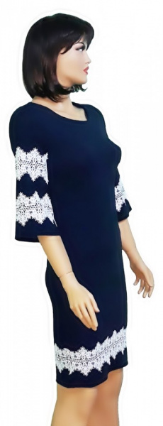 rochie de zi mulata cu broderie alba