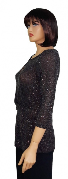 bluza neagra cu fir lame argintiu