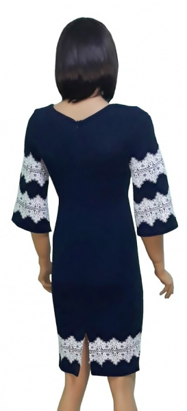 rochie de zi mulata cu broderie alba