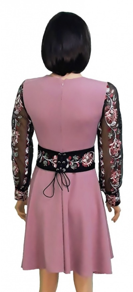 rochie de seara cu maneci din tul brodat