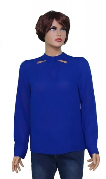 bluza subtire albastru regal cu maneci lungi