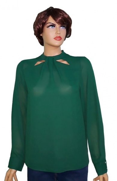 bluza subtire verde cu maneci lungi
