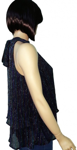 top negru cu fir metalic multicolor