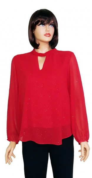 bluza de ocazie de culoare rosie cu stelute aurii