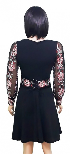 rochie de seara cu maneci din tul brodat