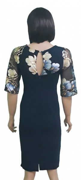 rochie de zi mulata cu maneci de voal imprimat