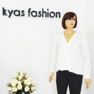 BLUZA IVORY WRAP 18223 - ALB