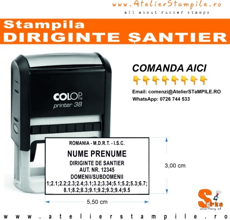 Stampila DIRIGINTE SANTIER ISC