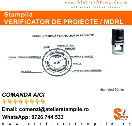 Stampila VERIFICATOR DE PROIECTE - MDRL