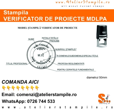 Stampila VERIFICATOR DE PROIECTE - MDLPA