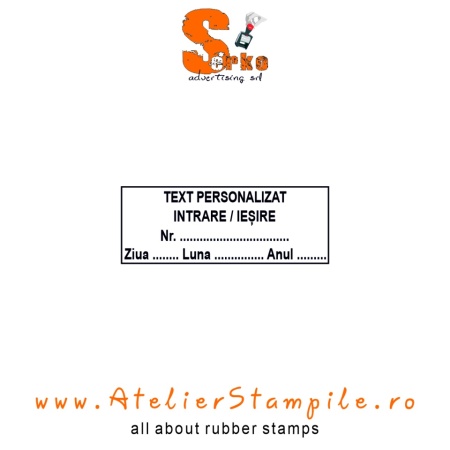 Stampila INTRARE / IESIRE cu text personalizat M7
