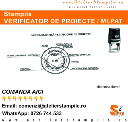 Stampila VERIFICATOR DE PROIECTE - MLPAT