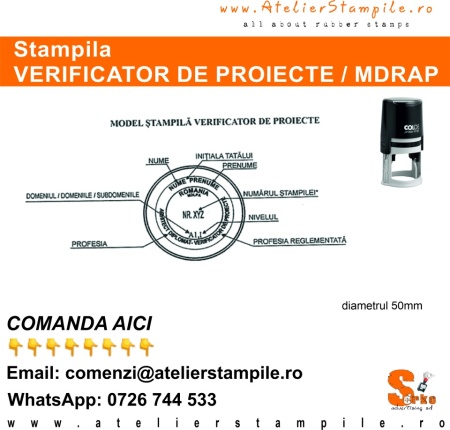 Stampila VERIFICATOR DE PROIECTE - MDRAP