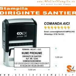 Stampila DIRIGINTE SANTIER ISC