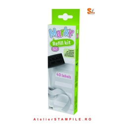 set-kit suplimentar pentru stampila my marky refil tusiera etichete banda teextila