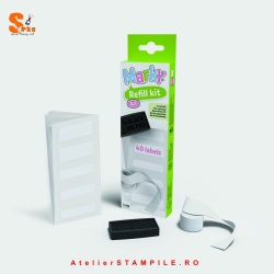 set-kit suplimentar pentru stampila my marky refil tusiera etichete banda teextila