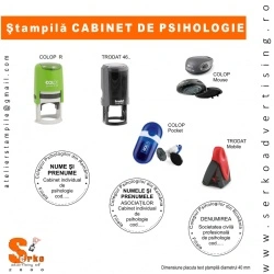 Ştampilă Cabinet Psihologie Diametru 40 mm sau 30 mm la alegere