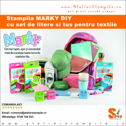 Stampila MARKY DIY cu set de pitere si tus pentru textile