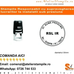 Stampila RSL IP - Responsabil cu supravegherea lucrarilor la instalatii sub presiune