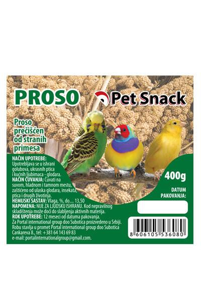 Proso seme za ptice 400g Pet Snack