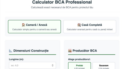 Calculator BCA / MP - Află câți paleți sunt necesari pentru o casă sau o cameră