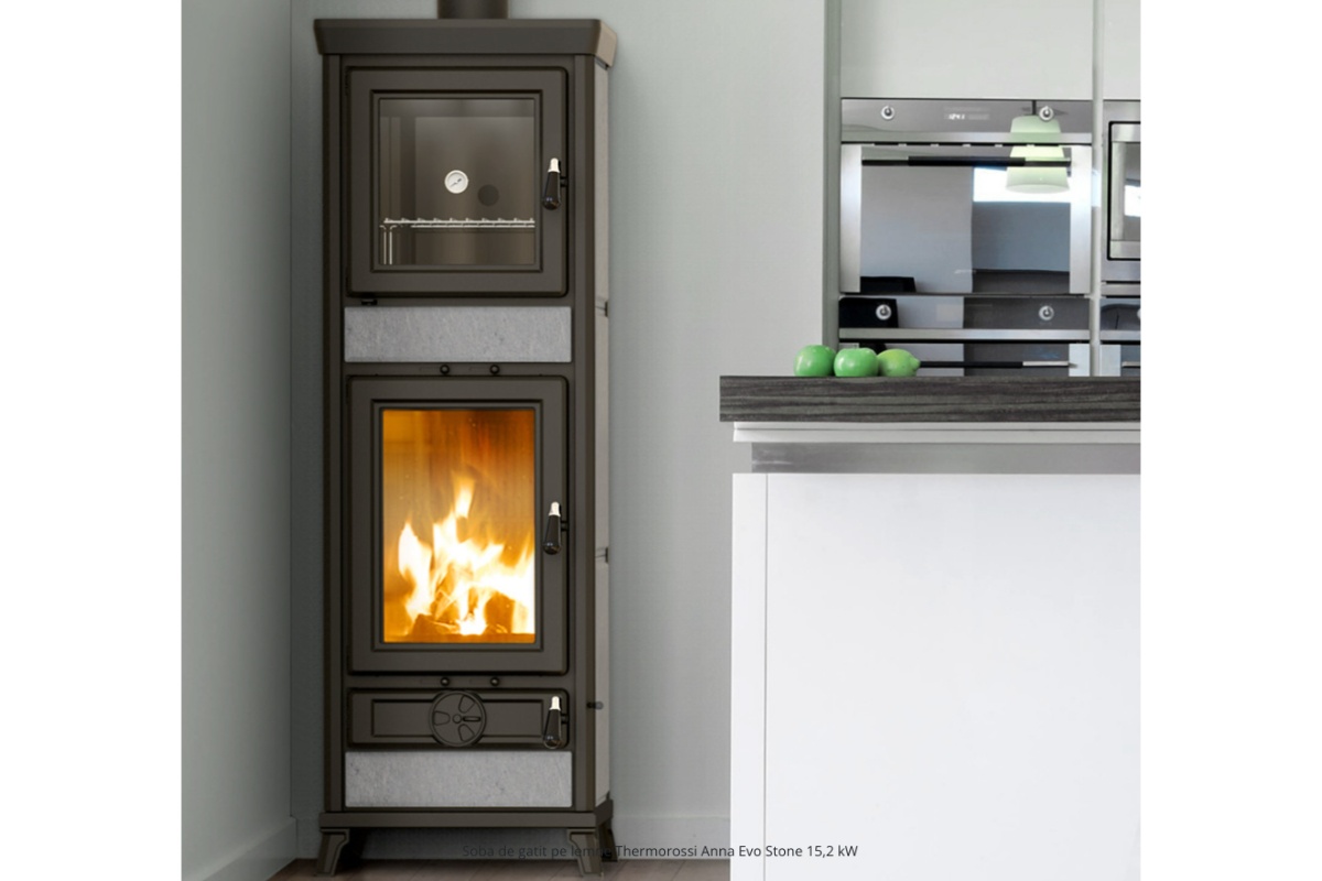 Soba de gatit pe lemne Thermorossi Anna Evo Stone 15,2 kW