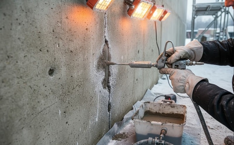 repararea fisurilor din beton pe timp de iarnă