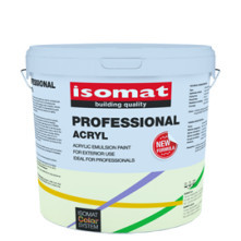 Isomat ACRYL PROFESSIONAL - vopsea lavabila, alba, mata, pentru exterior, ideala pentru profesionisti