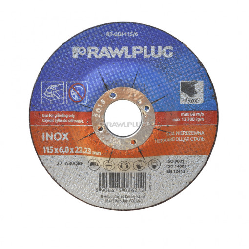 RawlPlug RT-GDI - disc de slefuit pentru otel inoxidabil