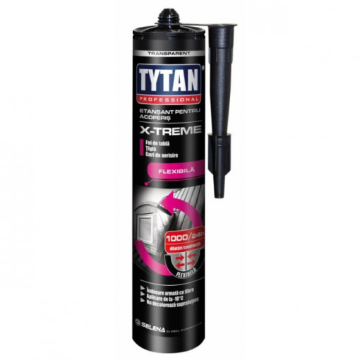 Tytan X-Treme - Etansant Rapid pentru Acoperis, Tabla, Tigla Ceramica, Jgheaburi, Burlane, Membrane Bituminoase - Tub 280 ml