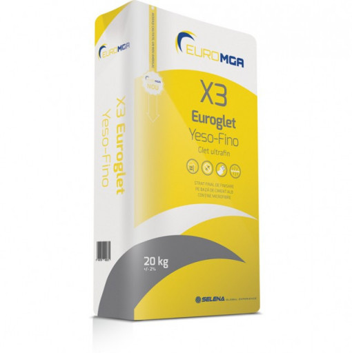 X3 - Euroglet Yeso-Fino - Glet Ultrafin pentru Finisaje Fără Şlefuire