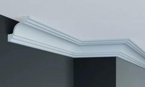 Cornisa decorativa Manavi P801 din poliuretan 7.4x7.4x200 cm