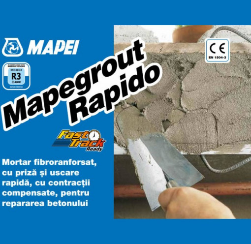 Mapegrout Rapido - Mortar cu Priza si Intarire Rapida pentru Repararea Betonului 25 kg